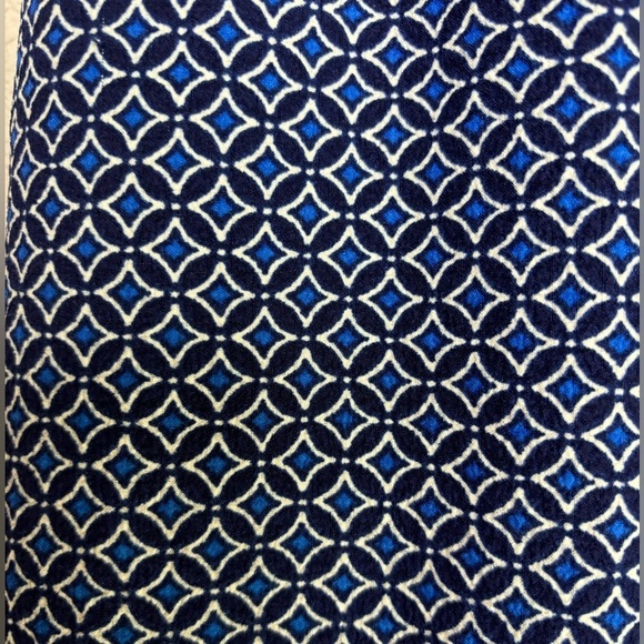 Draper James Navy & White Geometric Button Front Pull On A-Line Midi Skirt S - Picture 4 of 10